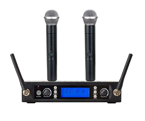 Bolymic 3200 Wireless Microphone System UHF Dual Handheld mic Stage Live Performance Vocal Karaoke Conference DJ FCC Compliance