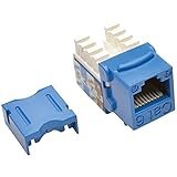 TRIPP LITE Cat6/5e Blue Wallplate Keystone Jack, Punch-Down/RJ45 F TAA GSA (N238-001-BL)