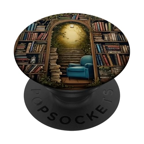 Livre Etagere Fauteuil Bibliotheque Entree Modele Imprime PopSockets PopGrip Adhésif