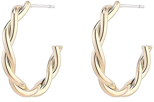 Boucles d'oreilles pour femme en argent sterling S925 plaqué en C