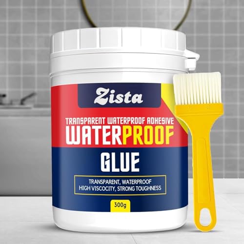 Image of Crack Seal Glue 300gm with Brush | Transparent Waterproofing Glue for Roof Leakage, Pipes, Tiles & Walls | Epoxy Sealant Solution for Long-Lasting Leak Protection