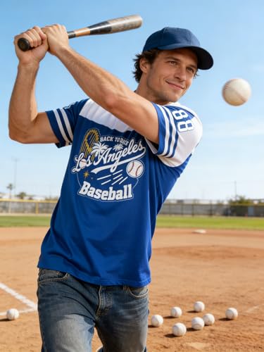 Baseball Shirts Men Game Day Baseball Fan Shirt Vintage Sports Team Graphic tees Casual Crewneck Short Sleeve Tops — view 3