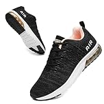 Women Men Running Shoes Sports Trainers Air Cushion Shock Absorbing Casual Walking Gym Jogging Fitness Athletic Sneakers, 8 UK 41 EU, Fa1 Greypink