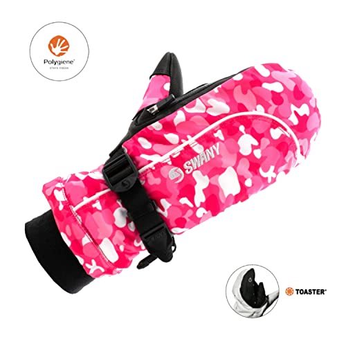 Image of Swany Junior Softy 2.1 Warm Insulated Durable Flexible Toaster Leather Palm Winter Sports Mittens