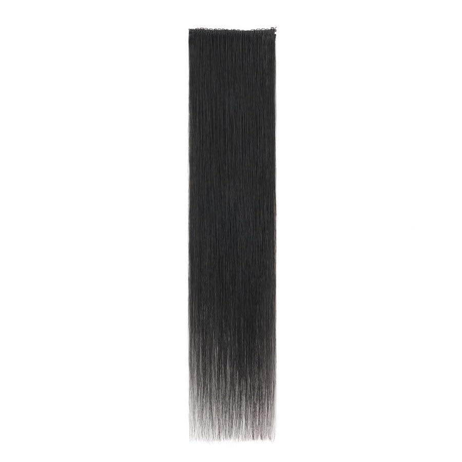 Clip in Hair Extensions Real Human Hair 6Pcs Clip in Short Extensions 10 Inch Dark Black