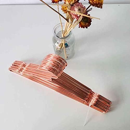 20pcs 32cm Golden/Rose Gold Metal Clothes Shirts Hanger with Groove, Heavy Duty Strong Coats Hange, Wire Hanger for Children (Rose Gold)