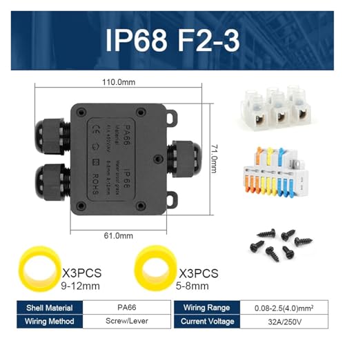 Conector de cable en T impermeable IP68 y protector de línea exterior 2