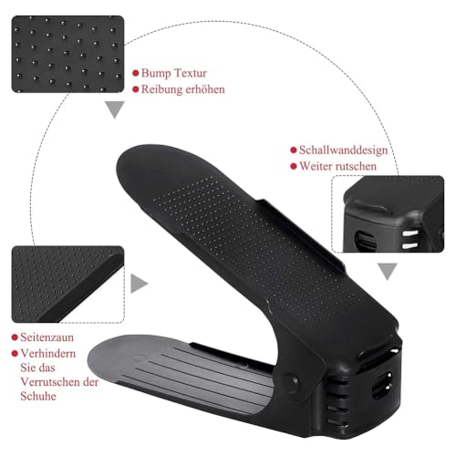 Étagère à chaussures maison double couche réglable pour optimisation placard - 5