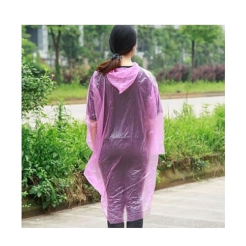 Kit 5 Capa Chuva Colorida Plastica Adultos