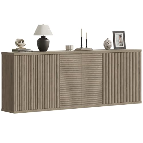 SICOTAS Buffet Cabinet with Storage Sideboard Cabinet with Doors & Shelves