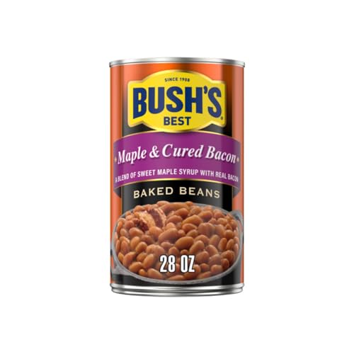Image of Bush's Best Baked Beans, Hearty Side Dish - Sweet Country Maple, Maple Cured Bacon, Country Style & Brown Sugar Hickory, 28 oz each (Variety Pack)