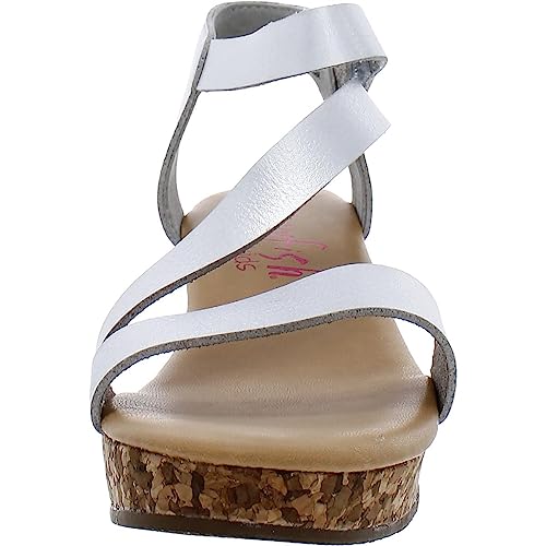 Blowfish Malibu Girls Wedge Sandal, Pearl Silver, 5 Big Kid Us #TOP3
