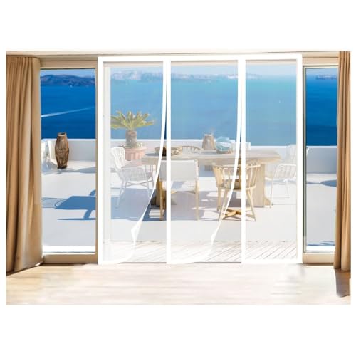 280x220cm Mosquitera Cortina Magnetica, Pantalla Magnética Antimosquitos, Anti Insectos Antimoscas Cierra Automáticamente Mosquitera Ventana Magnetica,Blanco