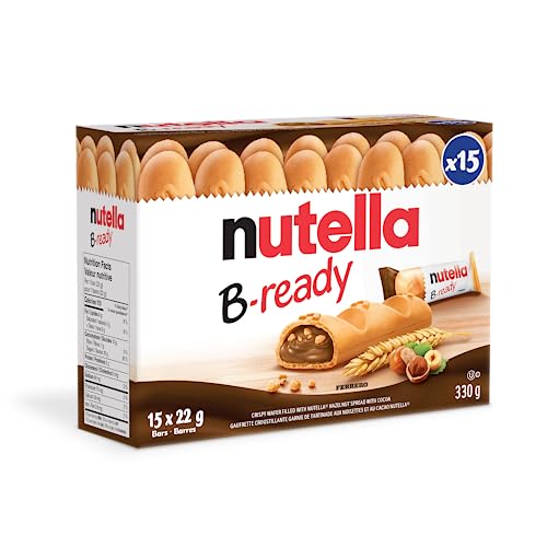 Nutella - NUTELLA B-READY; Snack Bars; Crunchy Wafer Filled With Delicious NUTELLA; 15 bars pack; 330g - -8%