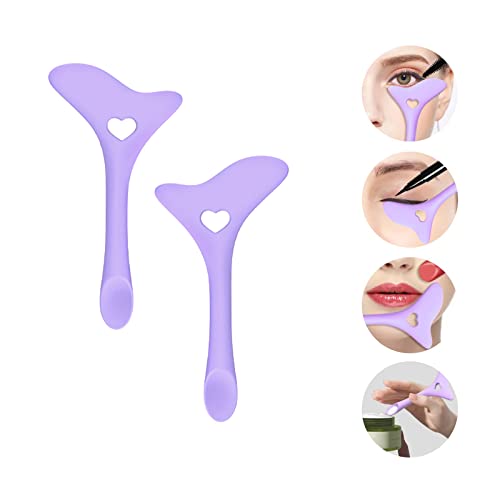 2pcs Eyeliner Stencils Silicone Winged Tip Eyeliner Aid Eyebrow Pencil Stencil Reusable Smoky Eyeshadow Multifunctional Eye Makeup Tool Kit Quick Stencil Aid Eyeliner Molds Eyeliner Stencil Pads