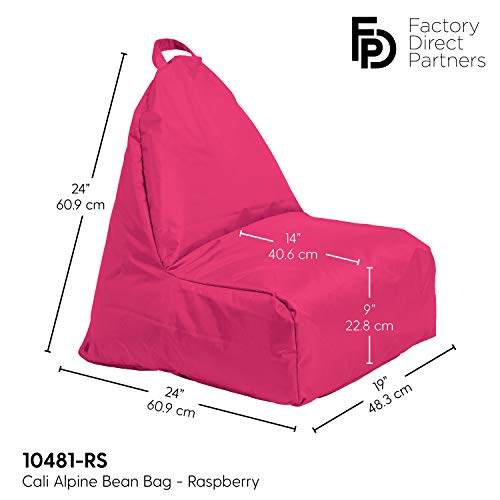 Factory Direct Partners 10481-Rs Cali Alpine Sack Bean Bag Chair, Dirt-Resistant Coated Oxford Fabric - Raspberry #TOP1