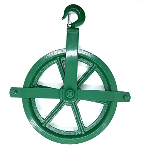 12" Heavy Duty Gin Pulley Block, Manila Rope Pulley, Painter's Pulley