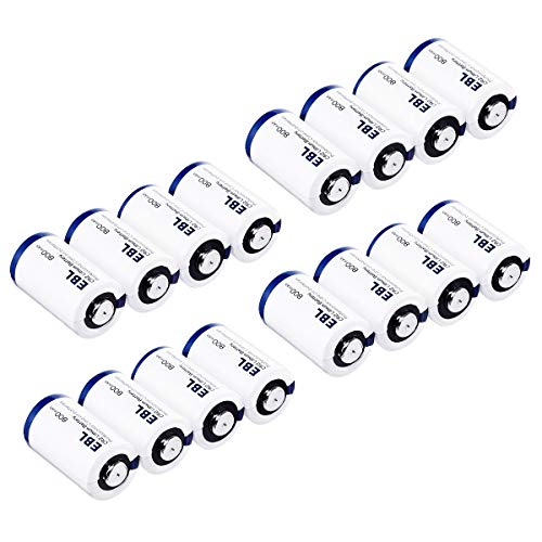 EBL CR2 Battery, CR2 Lithium Batteries 3V 800mAh Photo Battery with PTC Protection for Mini 25 Mini 50 Mini 50S Mini 55 Pivi MP-100 & SP-1- Silver, 16 Pack