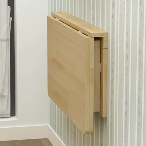 Misorat Wall Mounted Folding Table Floating Desk for Small Spaces Solid Wood Bracket Laundry Folding Table Wall Folding Desk Home Bars and Dining Establishments 50 * 30cm