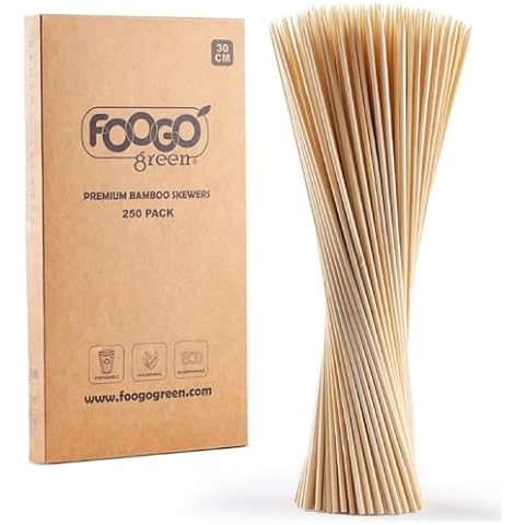 FOOGO Green 250pcs Eco-Friendly Bamboo Skewers Cover