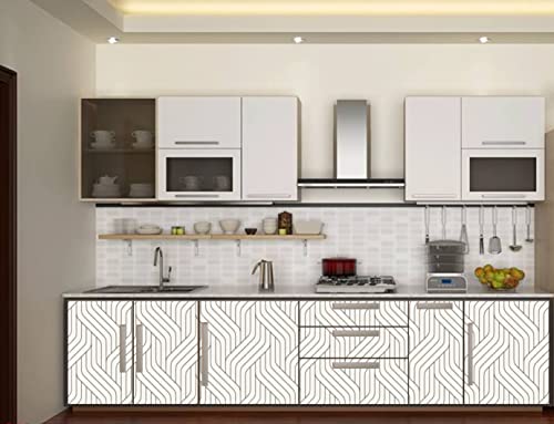 Image of CABANA HOMES (45cm x 125cm, 2 Rolls (12 sq. ft) Wall Stickers DIY Geometrical Wallpaper, 3D Self Adhesive, Living Room, Bedroom, Sofa Background, Ceiling, Gypsum Board, Office