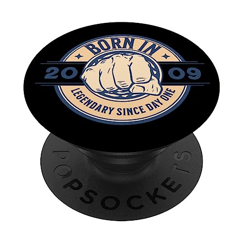 Nacido en 2009 Leyenda desde 2009 Vintage Cumpleaños Retro PopSockets PopGrip Intercambiable