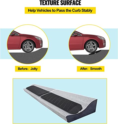 Vevor Curb Ramp, 2 Pack Rubber Driveway Ramps, Heavy Duty 32000 Lbs Weight Capacity Threshold Ramp, 2.6 Inch High Curbside Bridge Ramps For Loading Dock Garage Sidewalk, Expandable Full Ramp Set #TOP4