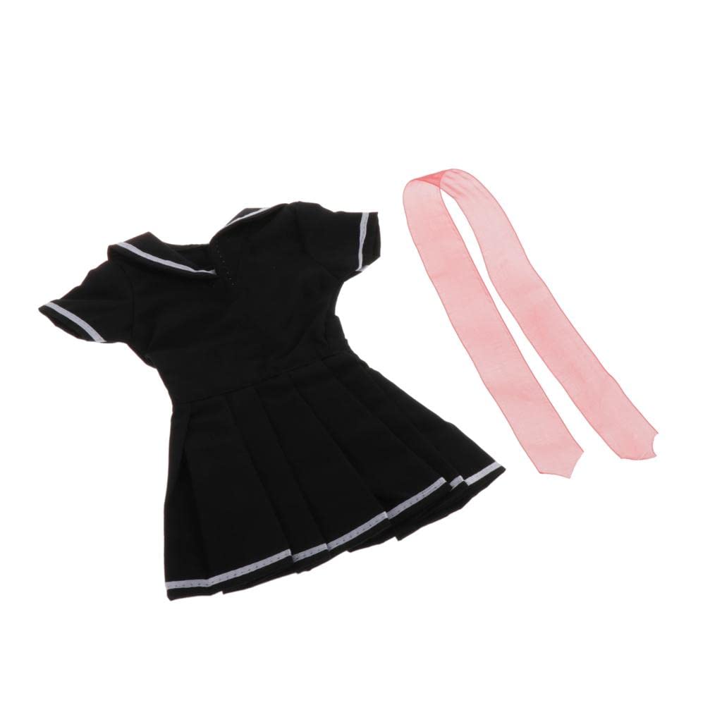 BJD Puppenkleid 1/3 BJD Puppenkleidung Prinzessinnen Party Kleid Mode Bekleidung Set Zubehör aus Stoff Handarbeit Passend für Night Lolita Puppen für, Schwarz