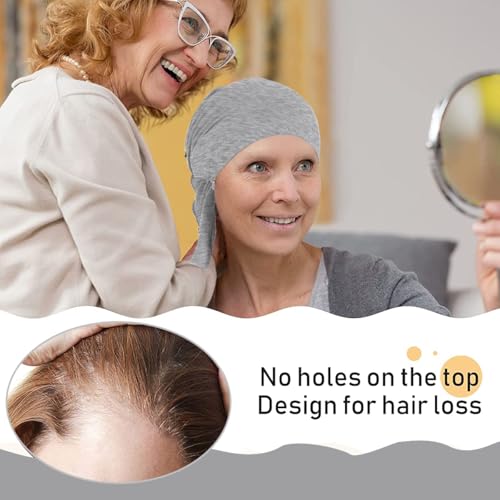 Image of PALAY Head Scarf for Female Cotton Elastic Chemo Caps Headwear Turban, Pre-Tied Cancer Cap Headscarf Slip On Headwrap for Hair Loss Or Thin Hair