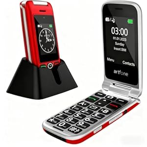G6 Pro Red – 4G LTE Flip Phone Unlcoked丨Cell Phone for Seniors丨2.4″ Dual-LCD丨SOS Button丨Loud Speaker丨Camera丨Charging Dock丨Talking Clock丨Speed Dial丨 Hands-free丨Dumb Phone丨Caller-ID丨Large Fonts