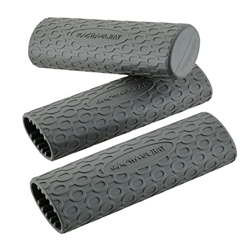 Rachael Ray Tools and Gadgets Cookware Silicone Handle/Holder Sleeve Set for Frying Pans, Skillets, and Cast Iron, 3 Piece - Gray by Rachael Ray - Used condition - US$10.40
