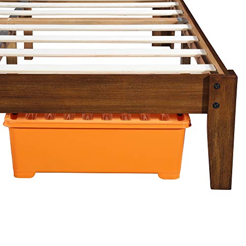Sleeplace Wood Platform Headboard, Full Bed Frame, Natural #TOP3