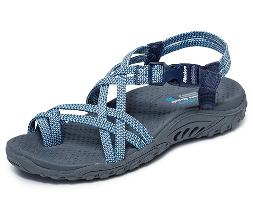 Image of Skechers Women's Reggae Irie Mon Multi-Strap Toe Thong Sandal
