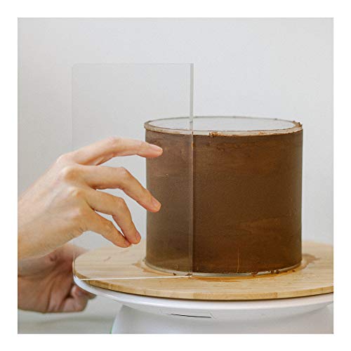 Lacupella Cake Scraper Smoother For Icing Frosting Buttercream, Set of Three, Size: 6" 8" and 10", Acrylic, All Tapered Edge- BPA Free Professional Grade - Thumbnail 2