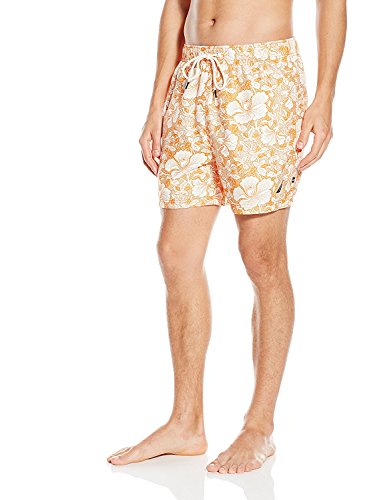 Nautica Men's Quick Dry Tropic Floral Swim Trunk, Fireside, Medium