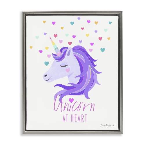 Unicorn Heart Pastel Purple Hearts, 24 x 30 Inch Canvas in Floater Frame