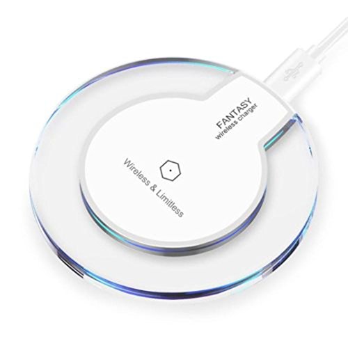 MChoice for Samsung Galaxy Note 8/S8, Clear Qi Wireless Fast Charger Charging Pad (White)