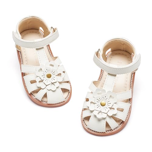 Image of Felix & Flora Toddler Girls Sandals Soft Rubber Princess Flat Shoes Flower Girl Shoes