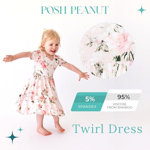 Posh Peanut Little Girls Dresses - Ruffled Toddler Twirl Dress & Summer Clothes for Girls Made with Viscose from Bamboo2