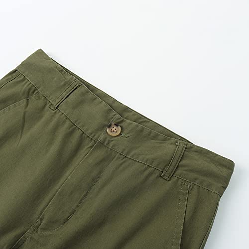 Spring&Gege Boys 'Twill Flat Front Uniform Stretch Chino Dress Pants, Olive Green, 5-6 Years #TOP3