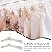 Homoyoyo 2pcs Heavy Duty Satin Padded Clothes Hangers | Non-Slip Wedding Dress Hanger for Bridal Gowns & Delicate Garments | Extra-Wide 17.7 Inch Foam-Cushioned Hangers (White, 2-Pack)