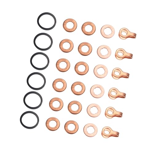 TUCKBOLD Fuel Injector/O-Ring Kit for Dodge 5.9L 12 Valve 4bt 6bt 5.9L Diesel Engines 1991.5-1998.5 / Fuel Injector Seal Ring Kit Durable/Rubber / 1 Set/Black Automotive Parts