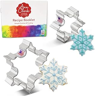 Ann Clark Cookie Cutters 2-częściowy zestaw foremek do wykrawania ciastek w kształcie płatka śniegu, 7,6 cm, 6,4 cm