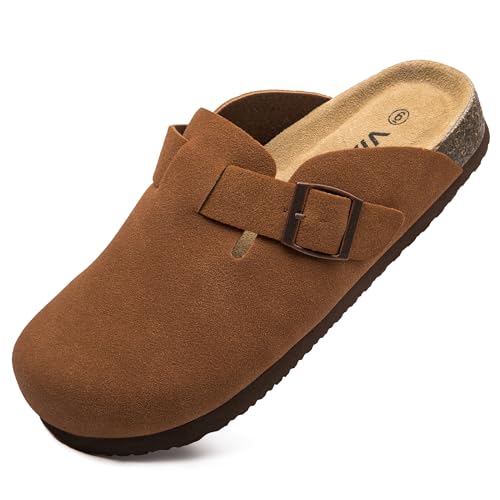 Vayfio Women‘s Suede Clogs Potato Shoes Cork Footbed...