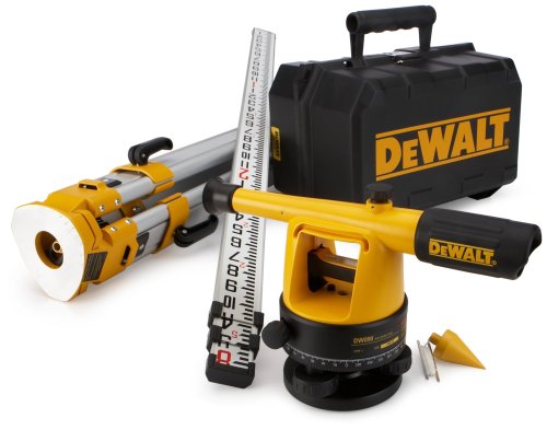 DEWALT Transit Level, Surveying Tool with Tripod and Rod, 20X Magnification (DW090PK), Yellow & Black #1