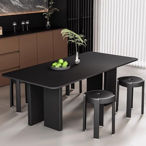 Stackable Plastic High Stool - Modern Dining Chair with Non-Slip Foot Pad, Space-Saving Design for Dining Room, Living Room, Study, Apartment (Available in 4/6/8 Sets)