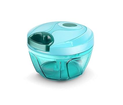 Mahee Polypropylene Mini Handy and Compact Chopper with 3 Blades (Green, 450 ml)