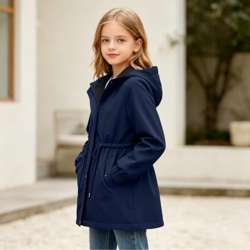 DASAYO Girls Rain Jacket Waterproof Lightweight Raincoat Hooded Windbreaker - image 2