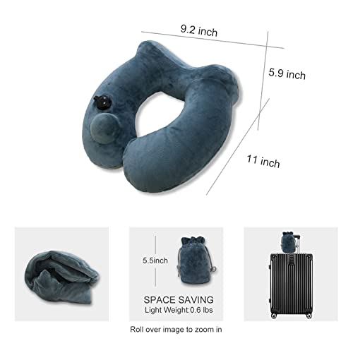 Eooqi Travel Pillow Neck Pillow, Breathable Washable Travel Neck Pillow,Compact And Lightweight Support For Sleeping And Traveling In Traveling,Airplanes,Train,Car,Office,11 * 9.2 * 5.9 Inches #TOP3
