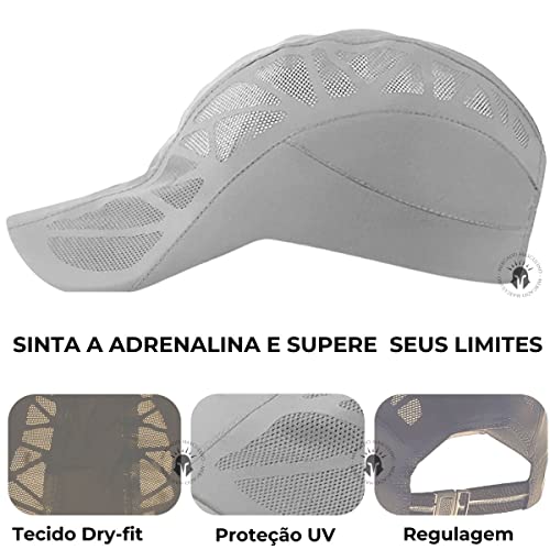 Boné Boina Masculina Sportwear Dry Fit em Malha Premium (Ajustável, Cinza)